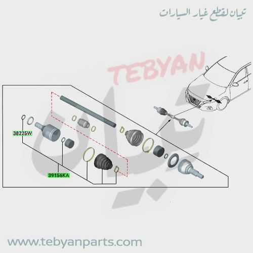 ربلة عكس داخلي التيماء 4 سرندل 2019 إلى 2024 اصلي