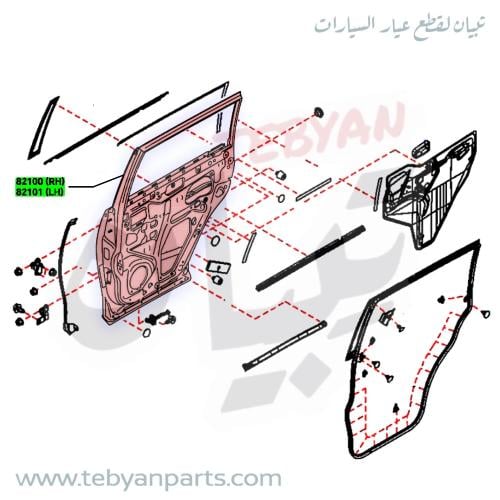 باب خلفي باترول 2010 الى 2024 نيسان اصلي