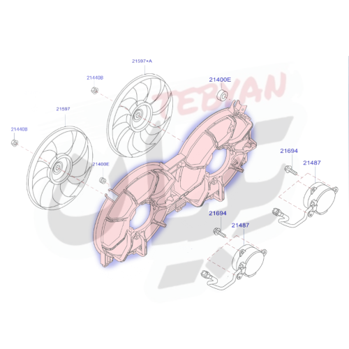 Cooling fan base for Al-Tayma 2008-2018 Taiwan