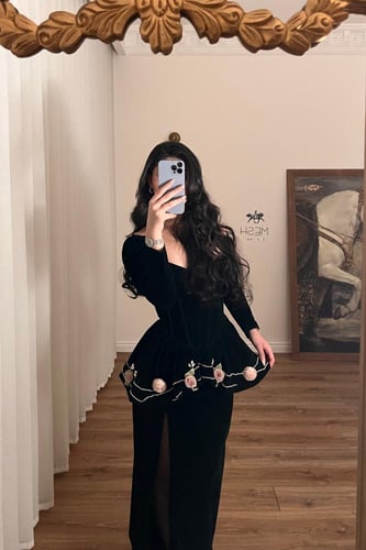 فستان شتوي مخملي