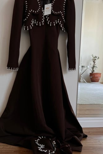 فستان بني بشك لولو