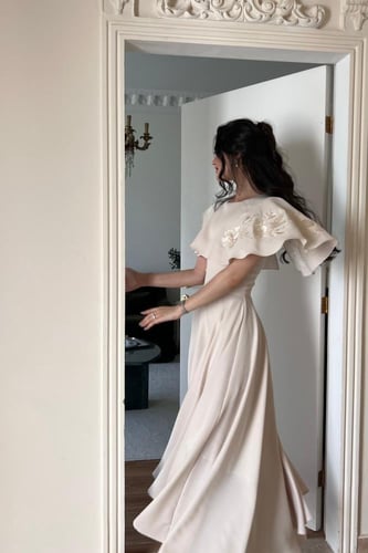 فستان مورد تطريز حرير