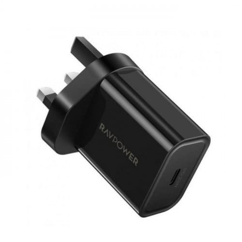 شاحن جداري راف باور 20 واط مدخل PD ، أسود