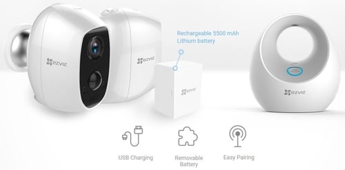 يكج 2كاميرا واي فاي ببطارية Ezviz W2D-B2