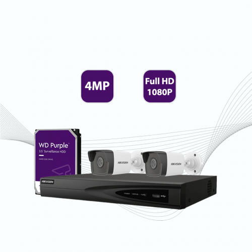 2 كاميرات - 4 ميجا شبكة IP - جهاز التسجيل و ذاكرة...
