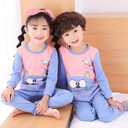 بيجاما ولادي بناتي بنفسجي ووردي