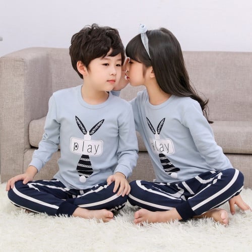 بيجاما ولادي بناتي سماوي وكحلي