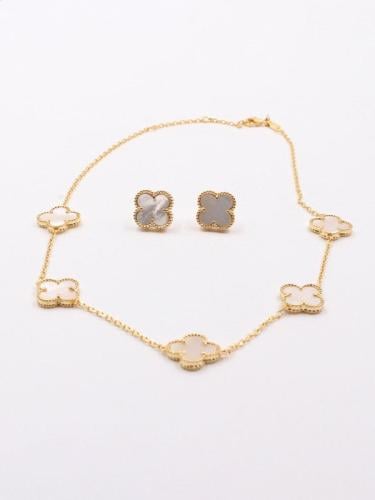 طقم سلسال+حلق 5وردات