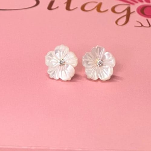 حلق ورد صدف طبيعي