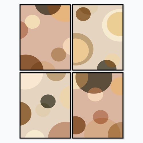 لوحة قماشية مودرن اربع قطع بتصميم فن تشكيلي