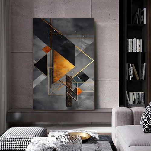 لوحة قماشية بتصميم الفن الهندسي و التجريدي