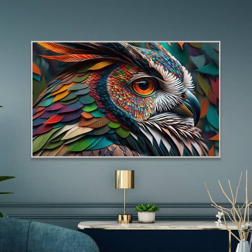 لوحة قماشية مودرن بتصميم بومة