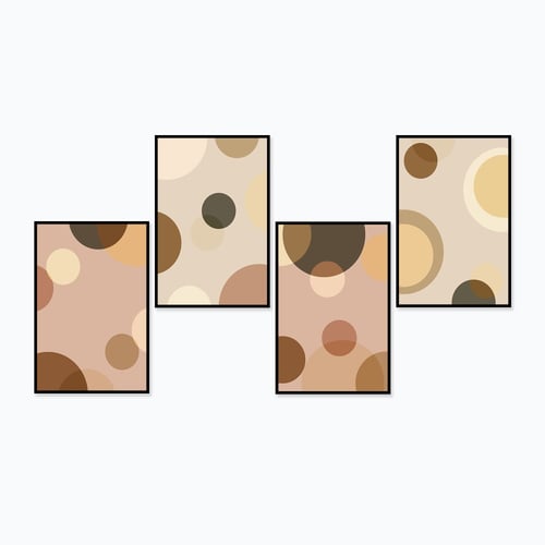 لوحة قماشية مودرن اربع قطع بتصميم فن تشكيلي