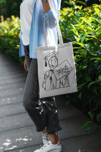 شنطة قماشية لمناسبة التخرج بتصميم أجمل خريجة