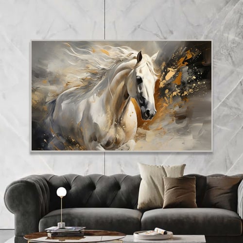 لوحة قماشية بتصميم احصنة