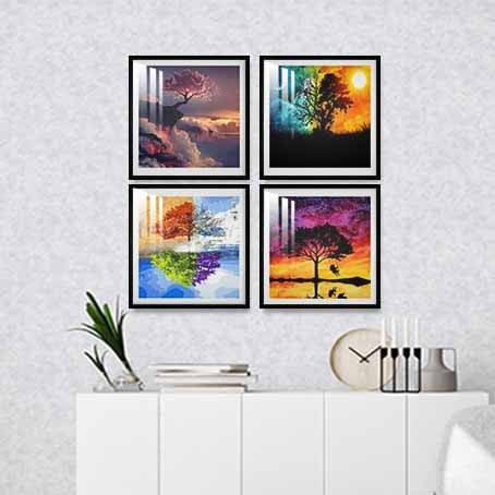 مجموعة لوحاتك الشخصية 4 قطع مع برواز و طبقة حماية...