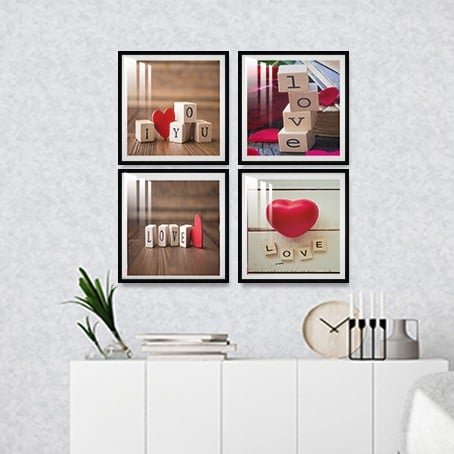 مجموعة لوحاتك الشخصية 4 قطع مع برواز و طبقة حماية...