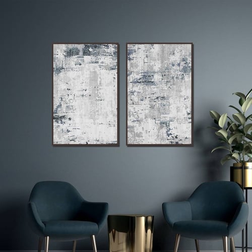 لوحة قماشية ثنائية مودرن بتصميم تجريدي