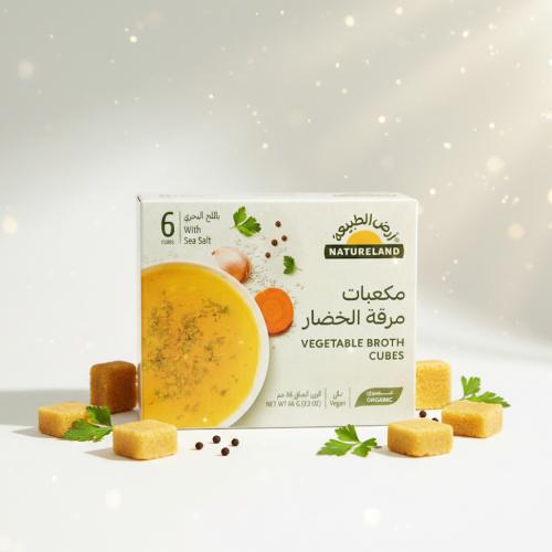 مكعبات مرقة الخضار بالملح البحري أرض الطبيعة الأصي...