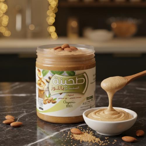 طحينة سمسم باللوز