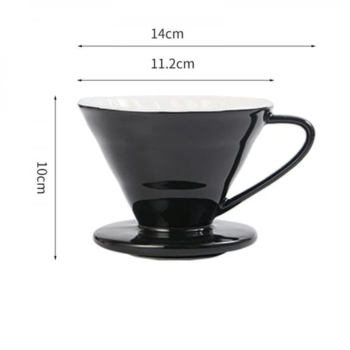 قمع V60 سيراميك اسود ابيض 02