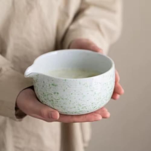 صحن الماتشا رخامي اخضر