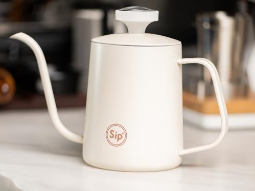 ابريق ترشيح 600ml Sip ابيض كلاسيك مع مقياس حرارة