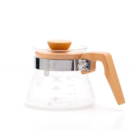 سيرفر 400ml زجاجي مقبض خشب