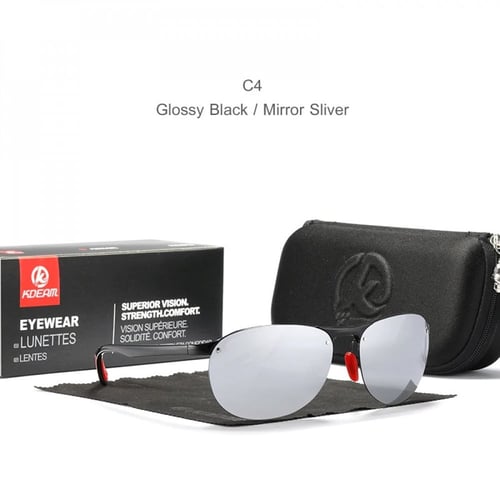 نظارة شمسية بيضاوية دون إطار عدسة UV400 رجالية