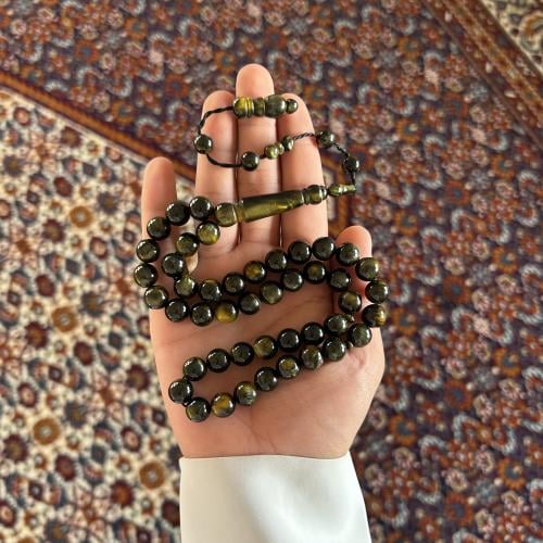 سبحة بكلايت 45 خرزة - بني مموج ( ذهبي )