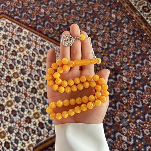 سبحة بكلايت 45 خرزة - برتقالي فاتح مموج