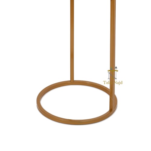 طاولة خدمة دائري لون ذهبي قاعدة حديد سطح زجاج لون...