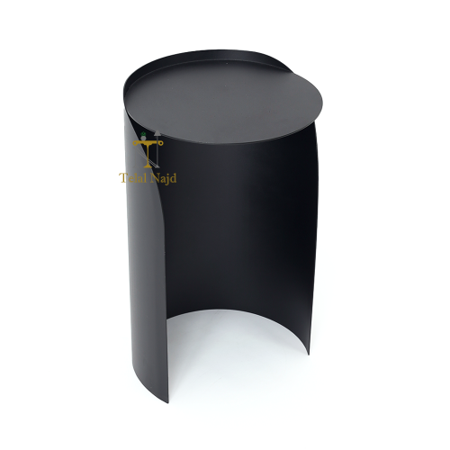 طاولة خدمة شكل دائري حديد كامل لون أسود