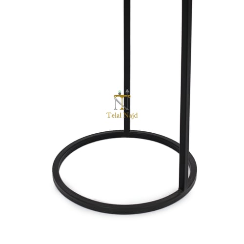 طاولة خدمة قاعدة حديد لون أسود وسطح زجاج لون أسود...