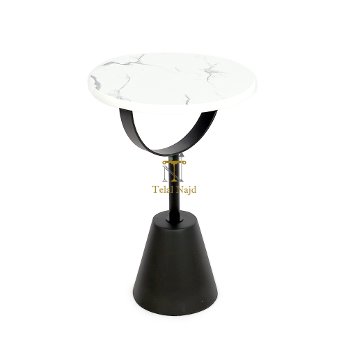 طاولة خدمة القاعدة رخام صناعي لون أسود عمود حديد و...
