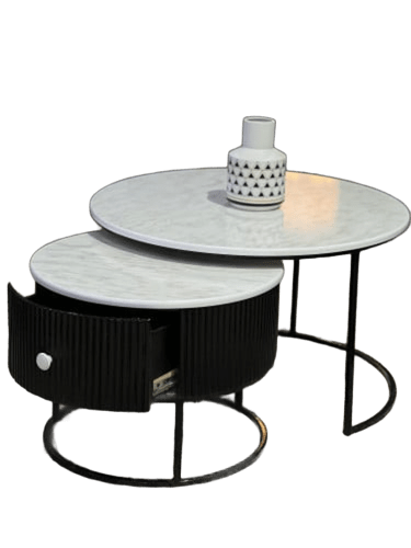 طقم طاولتين ديكور لون اسود