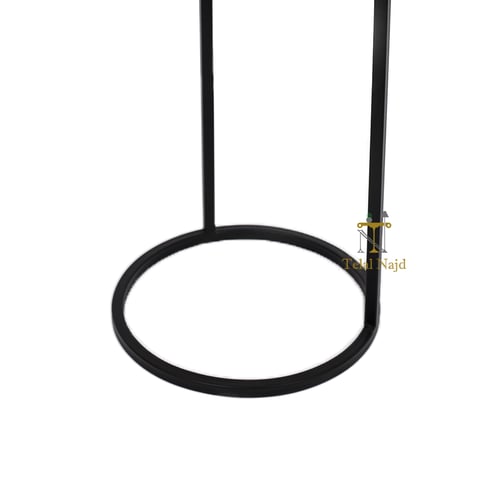 طاولة خدمة قاعدة حديد لون أسود وسطح زجاج لون بني ش...