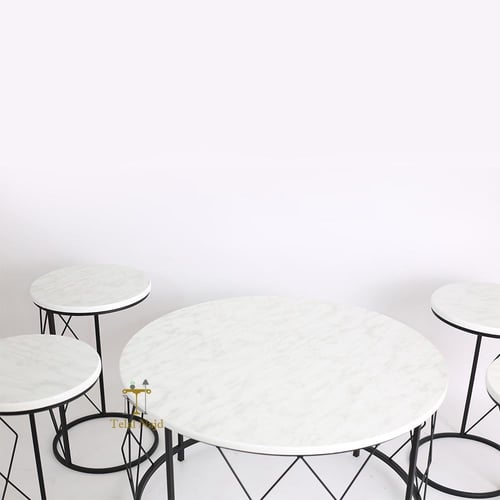 طقم طاولات بيضاوي 5 قطع