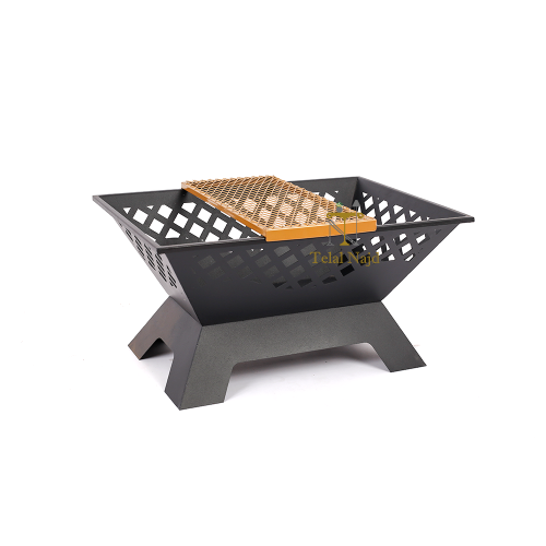 منقل شوي حطب ارضي لون أسود