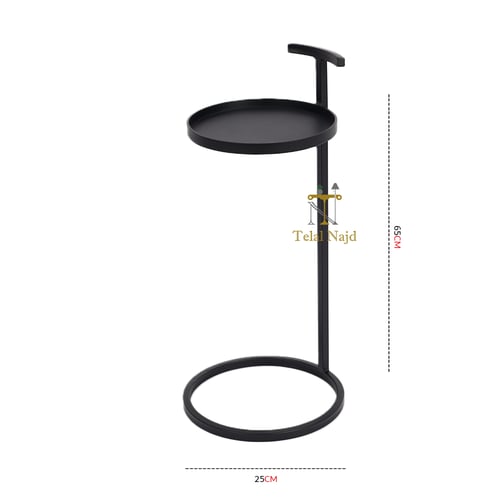 طاولة خدمة حديد لون أسود مع مسكة يد لون أسود