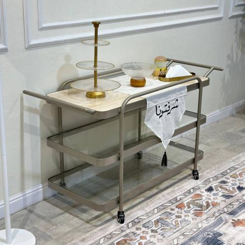 عربيه تقديم شمباني سطح بديل رخام وزجاج