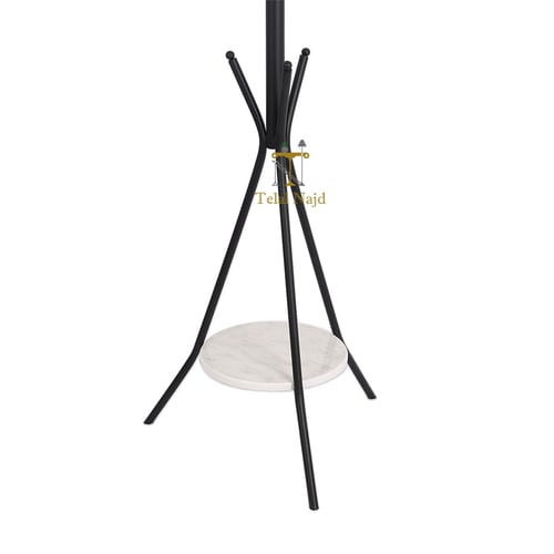 علاق ملابس قواعد حديد لون اسود مع رف للبخور