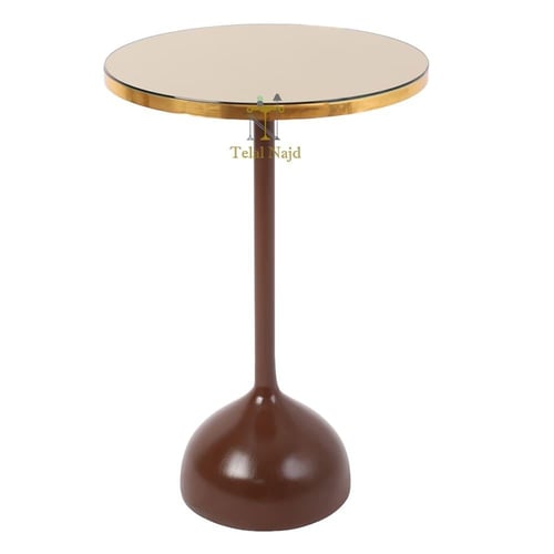 طاولة خدمة معدنية رخام صناعي بتصميم عصري أنيق - لم...