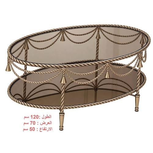 طاولة قهوة بيضاوية ذات طابقين