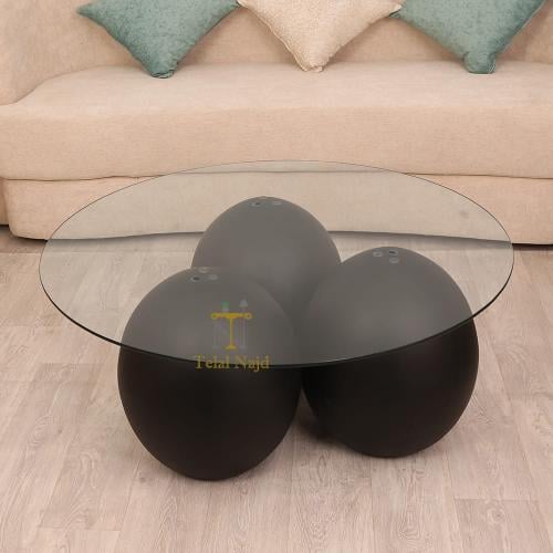 طاولة ضيافة دائرية قاعدة رخام صناعي بشكل كوره بون...