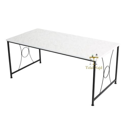 طاولة ضيافة مفردة بشكل مستطيل لون ابيض واسود