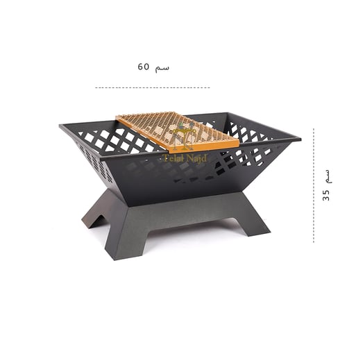 منقل شوي حطب ارضي لون أسود