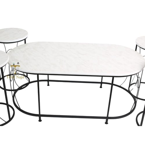 طقم طاولات بيضاوي 5 قطع