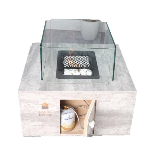 منقل غاز بديل رخام مع زجاج 60 ×60