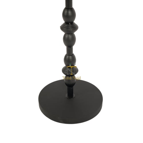 طاولة خدمة قاعدة رخام صناعي لون أسود وسطح خشب دوري...